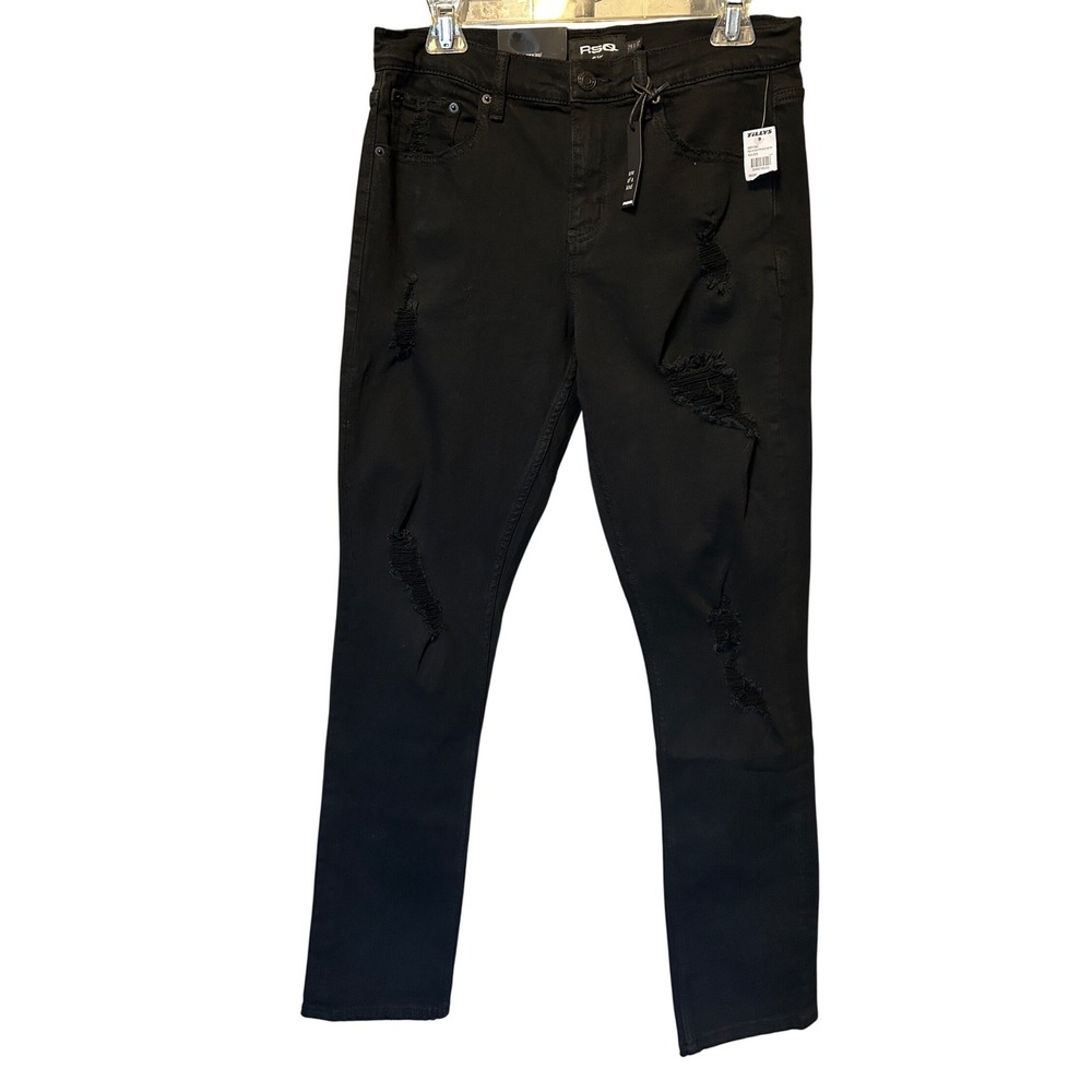 RSQ Womens Black Slim Taper Distressed‎ Jeans W29 L32